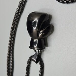 Boxing Glove Necklace Heavy Metal Pendant on Loop to Loop Chain 🥊 🥸